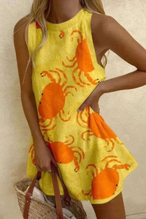 Orvienne™ | Μίνι Φόρεμα με Εκτύπωση Καβουριού