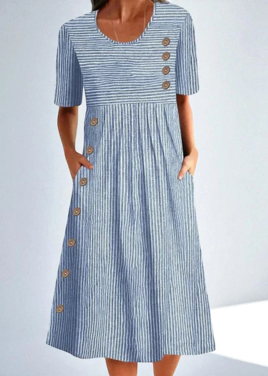 Wesna - Ριγέ Midi Φόρεμα