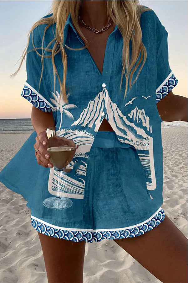 Virina™ | Σύντομο Λινό Σετ Μόντε Φούτζι