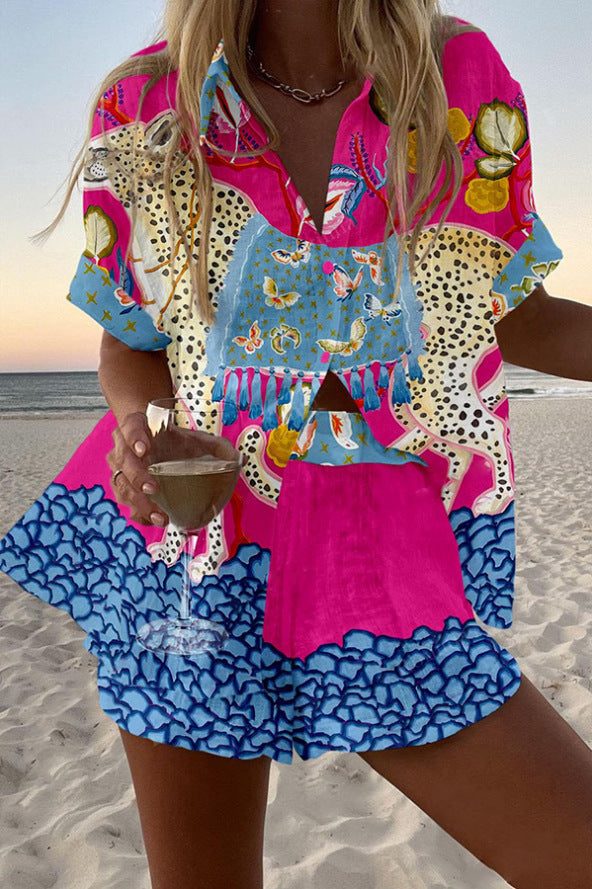 Belina™ | Σύνθεση κοντού λινάρι με εκτύπωση πεταλούδας