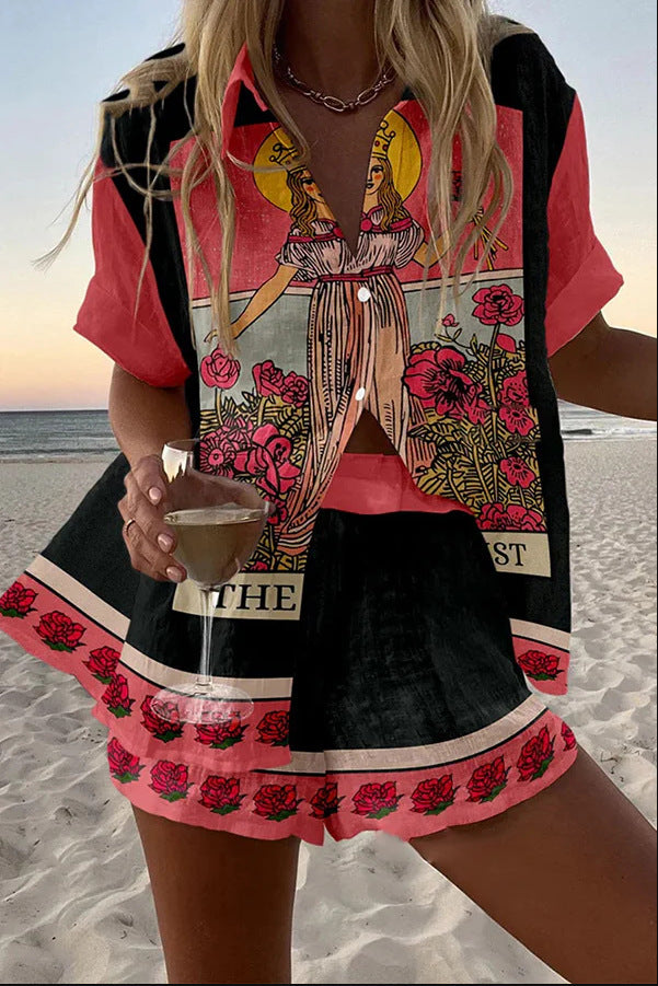 Yseline™ | Σύντομο Σετ σε Παρθένο Ροζ Λινό