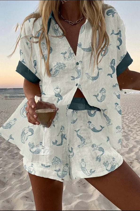 Jalira™ | Σαπούνι Λινό Σετ με Εκτύπωση Γοργόνας