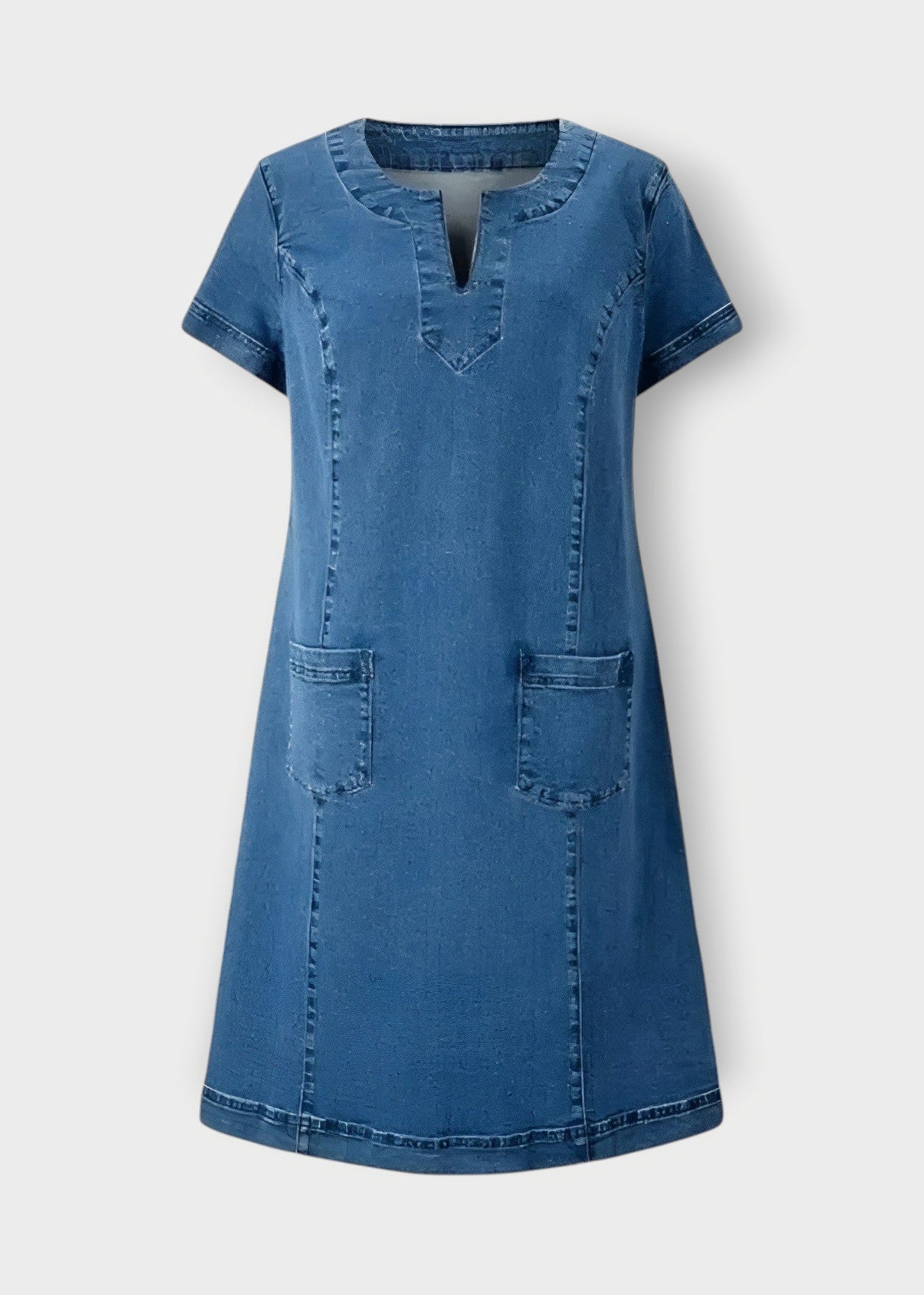 Ελένα – Άνετο Φόρεμα Τσέπης από Μαλακό Τζιν