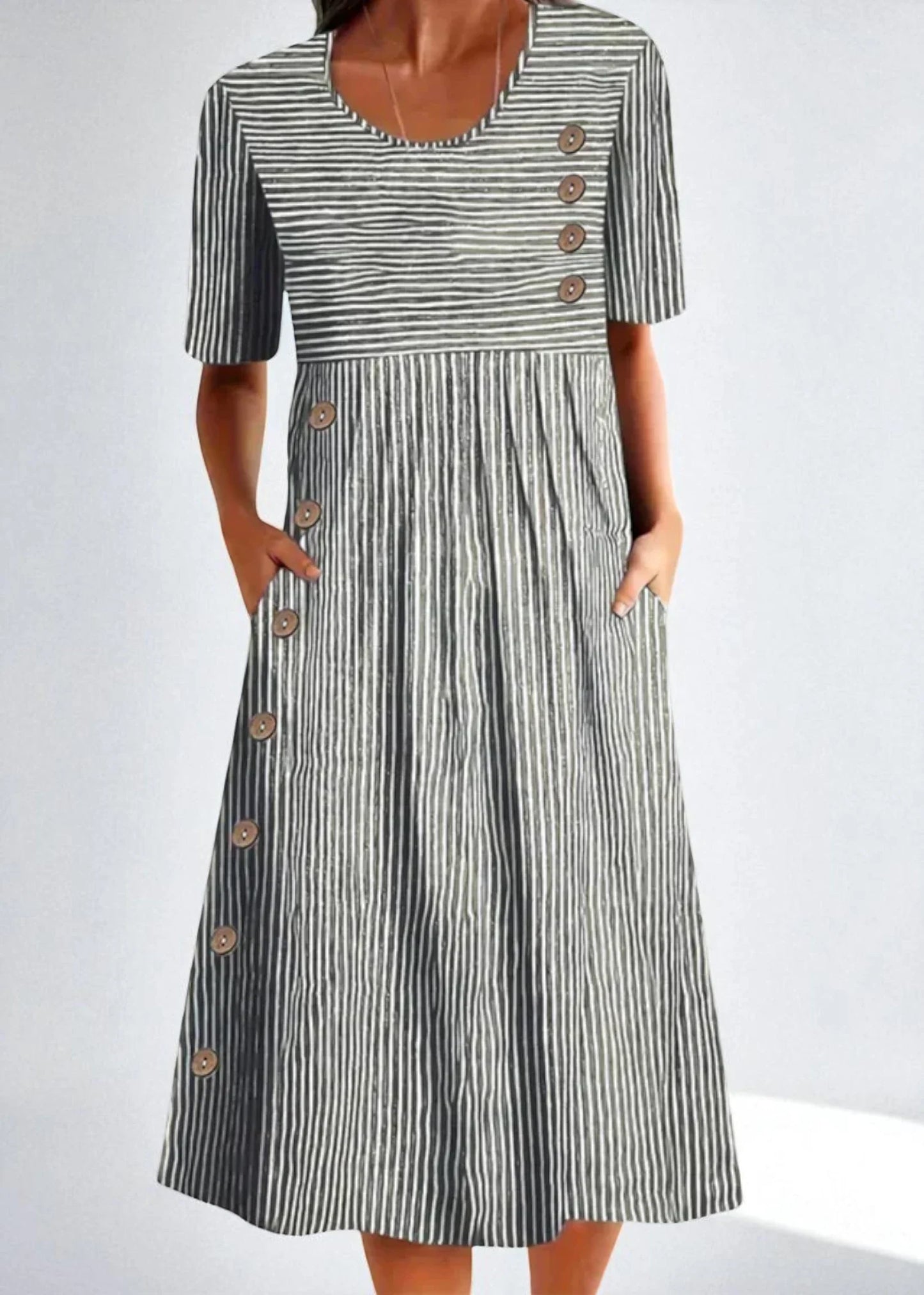 Wesna - Ριγέ Midi Φόρεμα