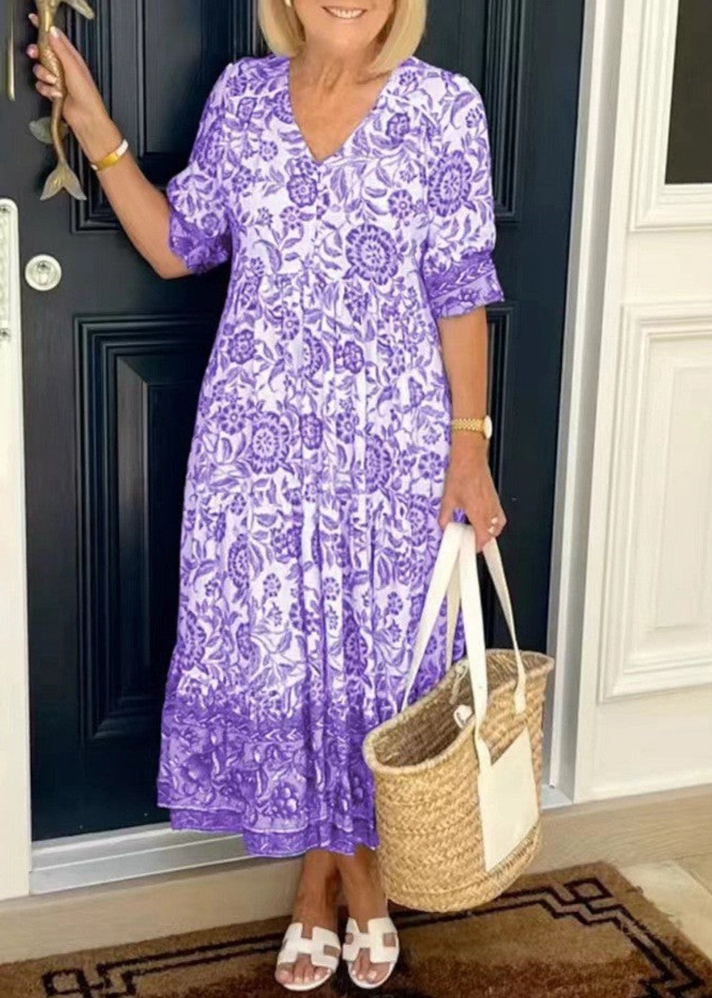 Λιάνα – Μίντι Φόρεμα με Vintage Λουλούδια