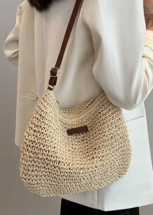 Λίλια - Χειροποίητη Τσάντα Ώμου από Ψάθα