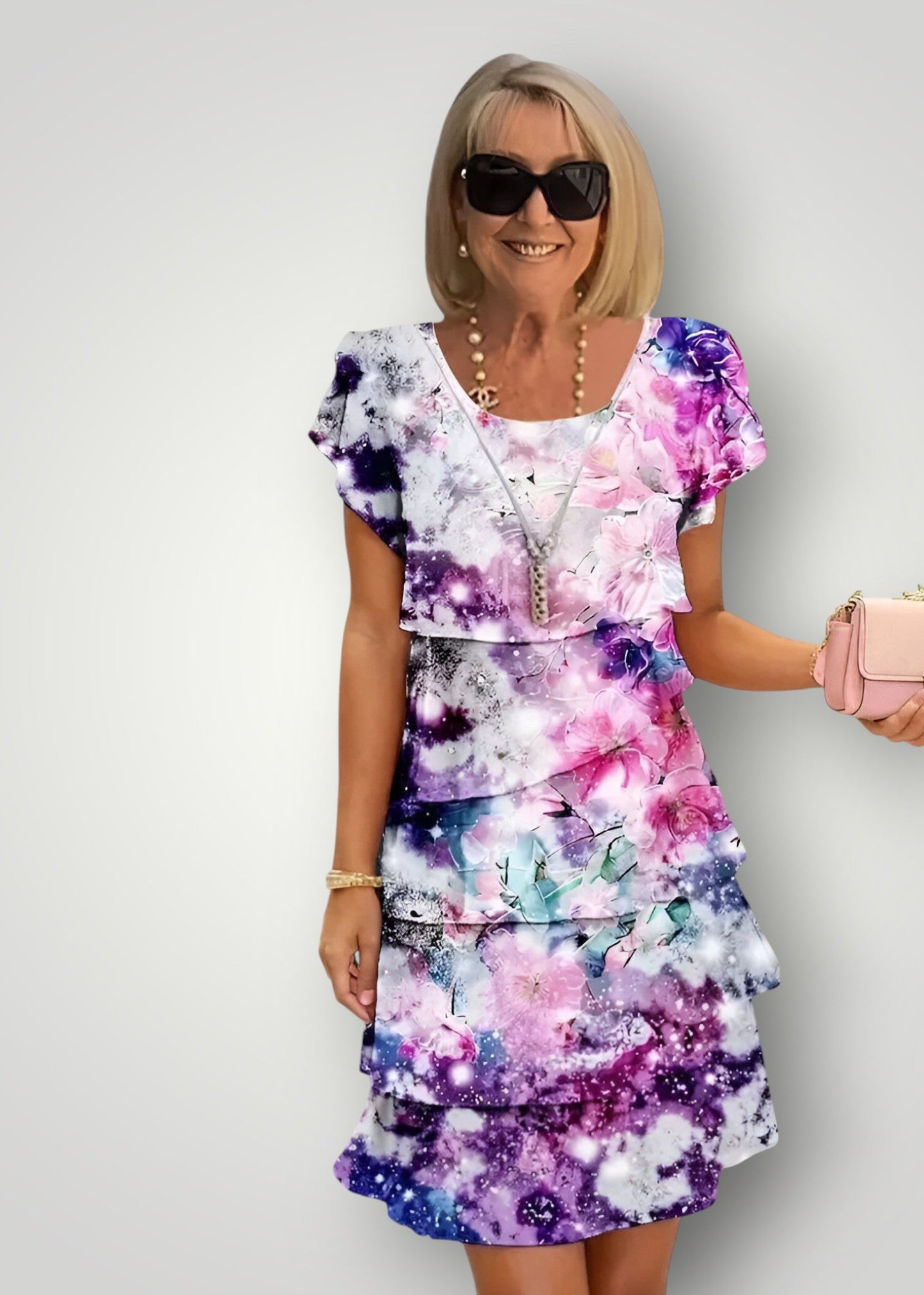 Λίνα – Φλοράλ Καλοκαιρινό Φόρεμα με Στρώσεις