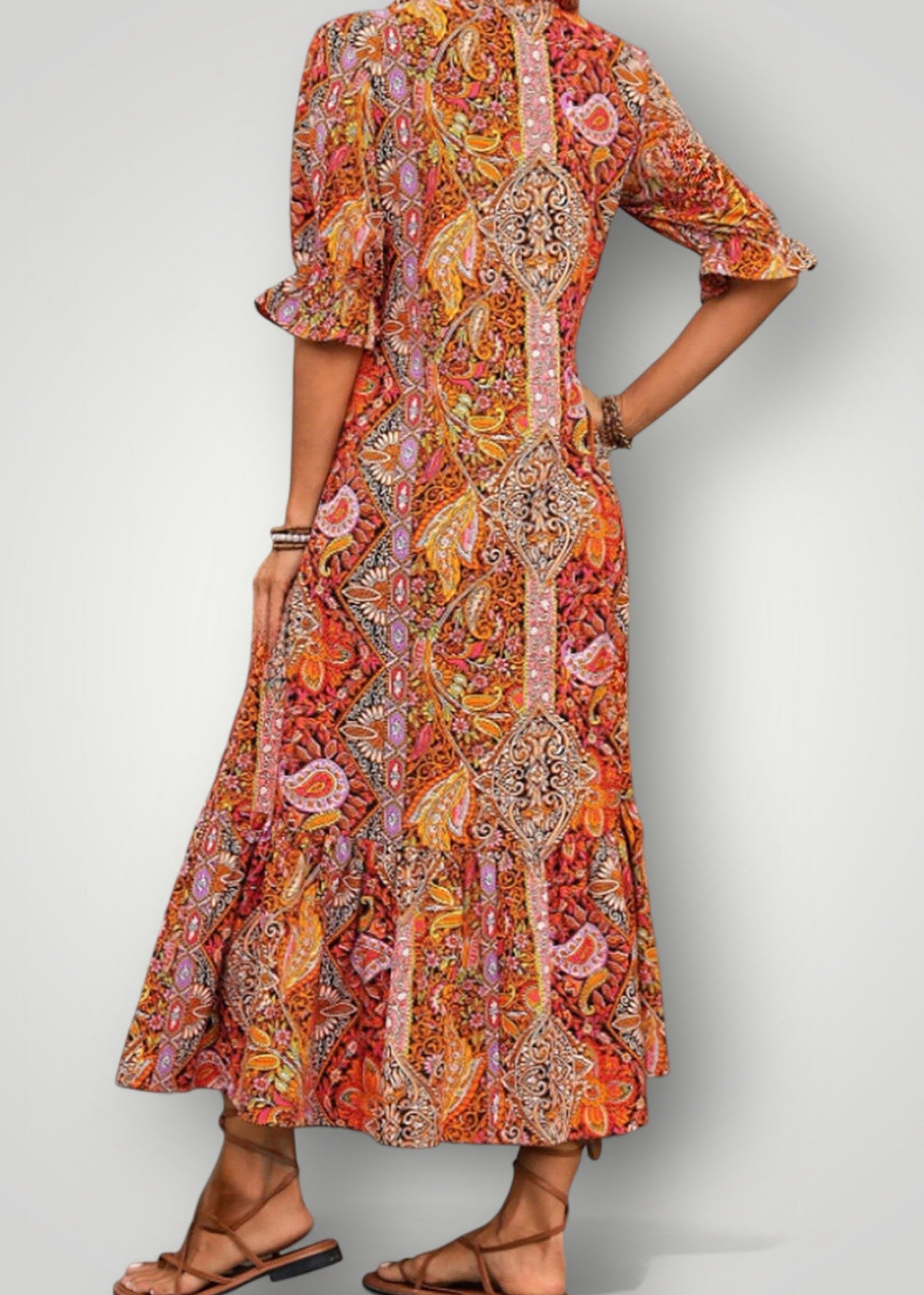 Yara – Μπόχο Μάξι Φόρεμα με Σχέδιο Paisley