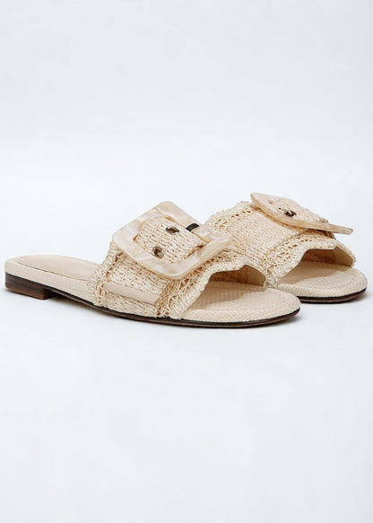Rivèra Raffia Slides – Φυσικό. Κομψό. Καλοκαιρινό.